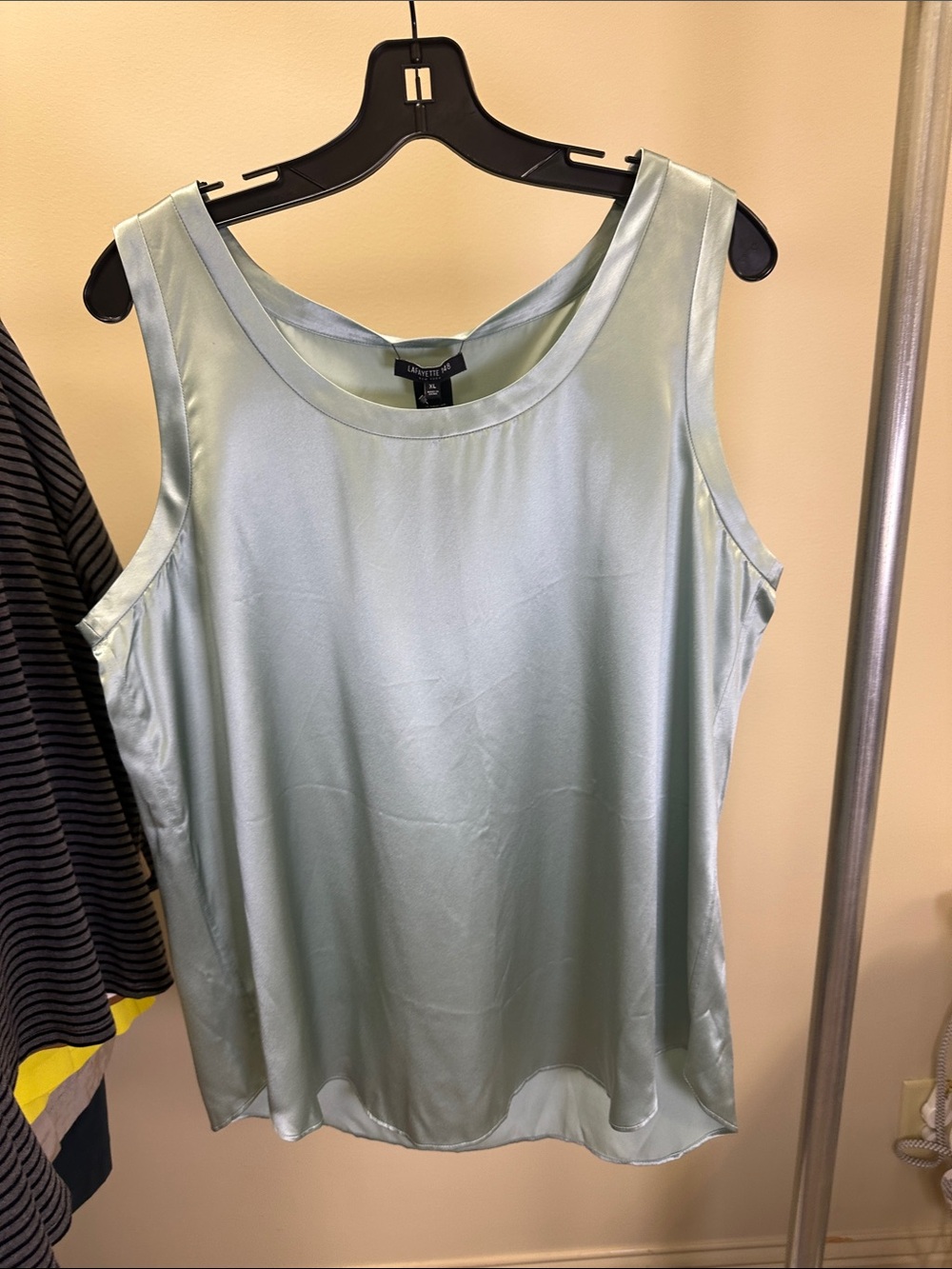 Lafayette 148 New York Seafoam Satin Scoop Neck Camisole